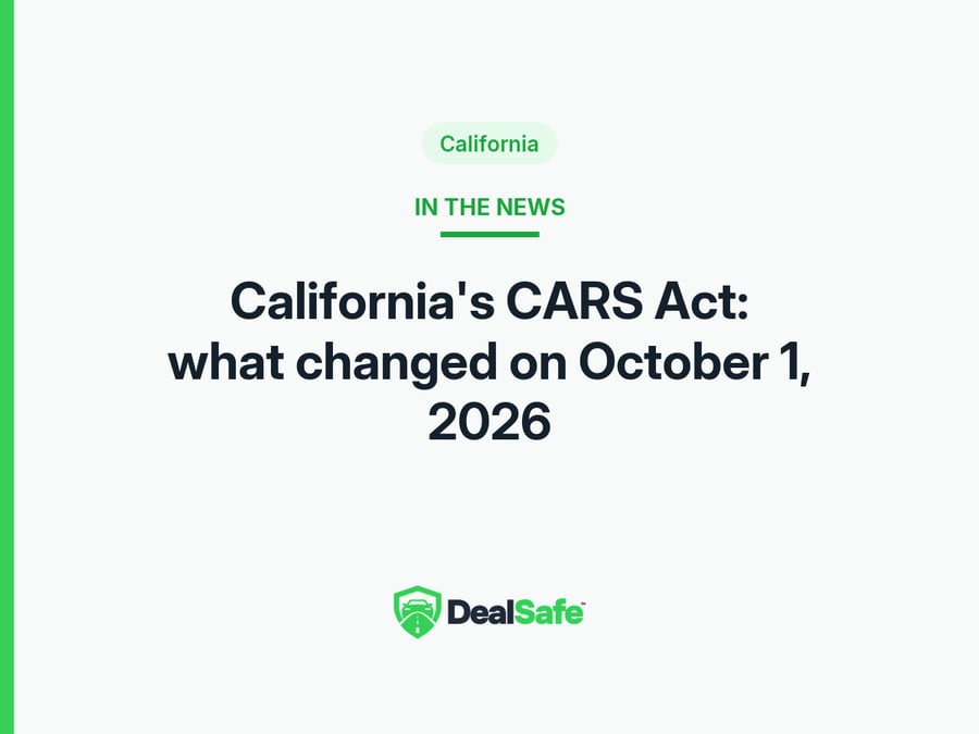 California's CARS Act: what changed on October 1, 2026